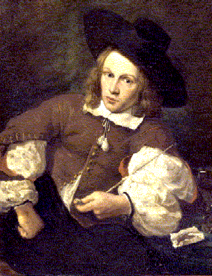Young Man Smoking a Pipe